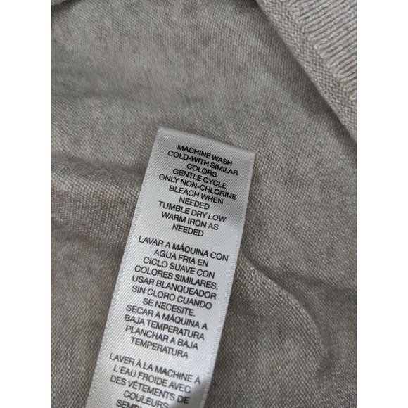 Chicos Size 1 Shirt Top Tan Lightweight Solid Classic Sweater-type - Picture 5 of 5